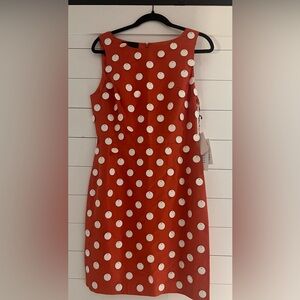 Carlisle Vibrant Silk Orange and white disc Dress